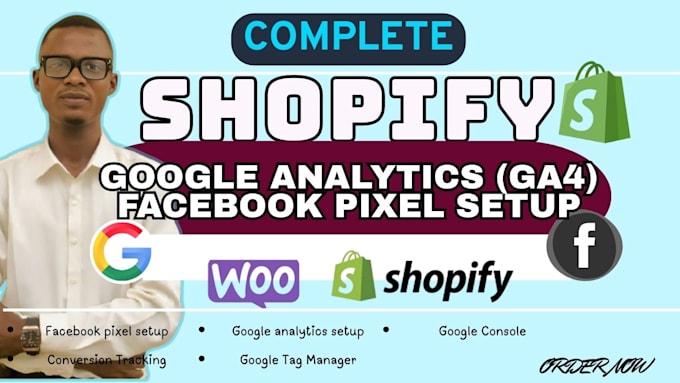 set up shopify google analytics ga4 facebook pixel for tracking ads sales boost