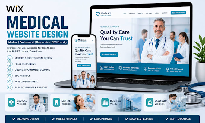 wix medical website design dental website hospital website laboratory website
