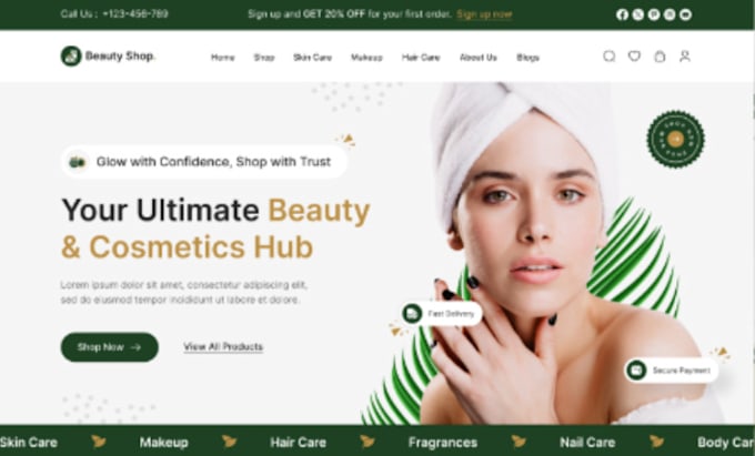 build squarespace skincare website beauty spa cosmetic website makeup website