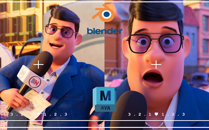create stylized 3d animated cartoon character design rigged 3d character model