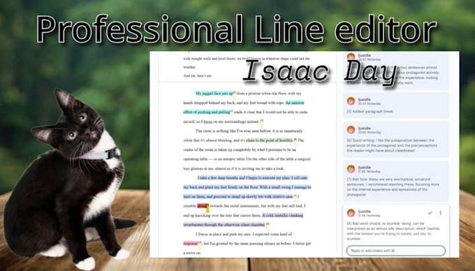 provide line editing for books and creative works