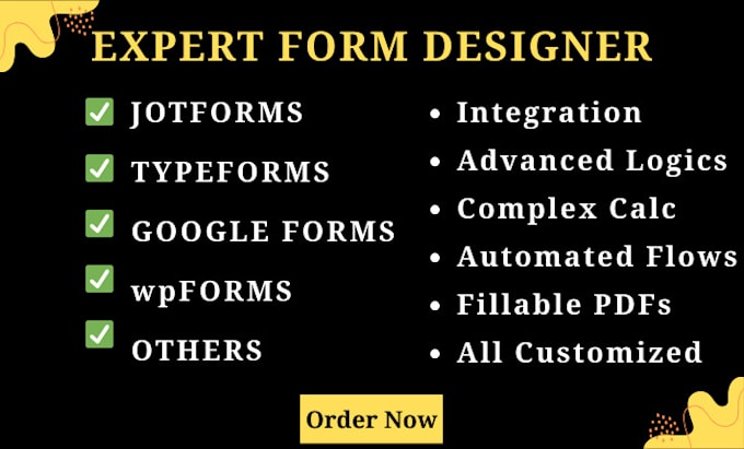 create jotform,typeform, googleform and surveys