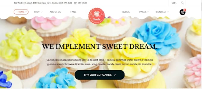 design restaurant cafe bakery website with online ordering e commerce website