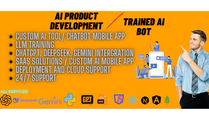 Develop custom ai website, ai saas, ai chatbot, ai software or solution ...