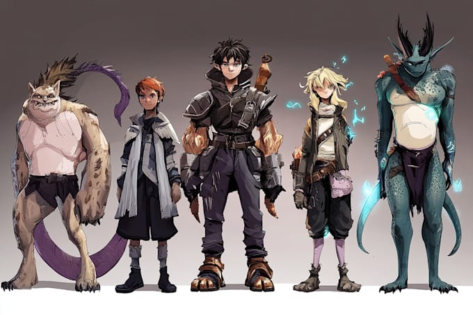 draw creative character concept art