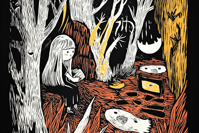 create a linocut illustration