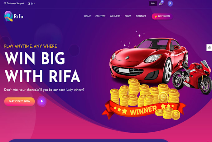 build a modern raffle and competitions website