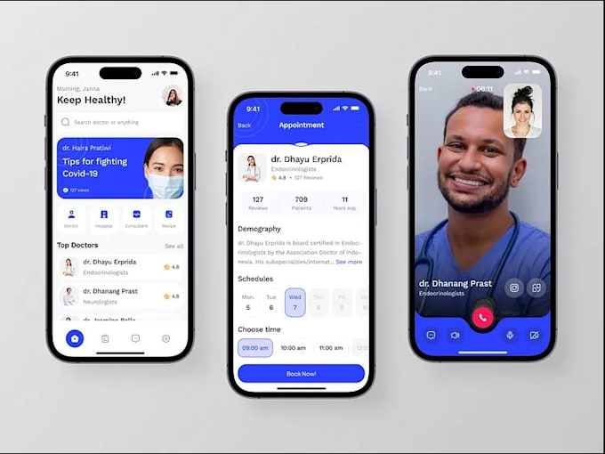 Design a seamless telehealth app ui ux for doctors patients by ...