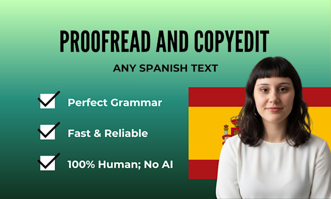 proofread and copyedit any spanish text