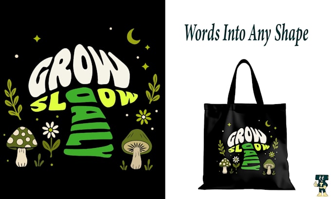 create custom typography tote bag design