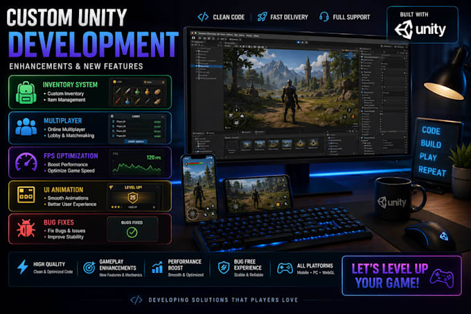 fix bugs and develop unity c sharp gameplay systems