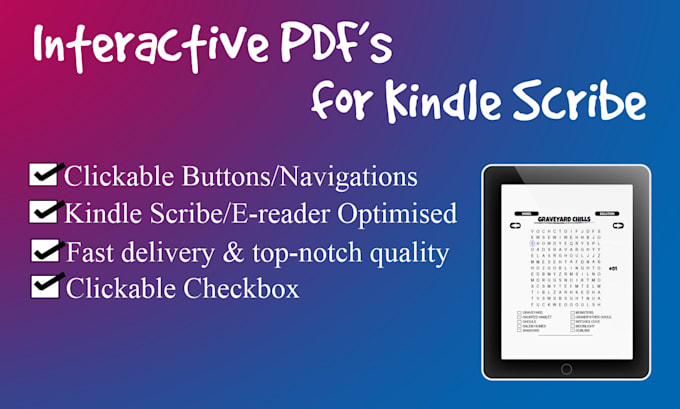convert your print ready PDF book into an interactive kindle scribe format PDF