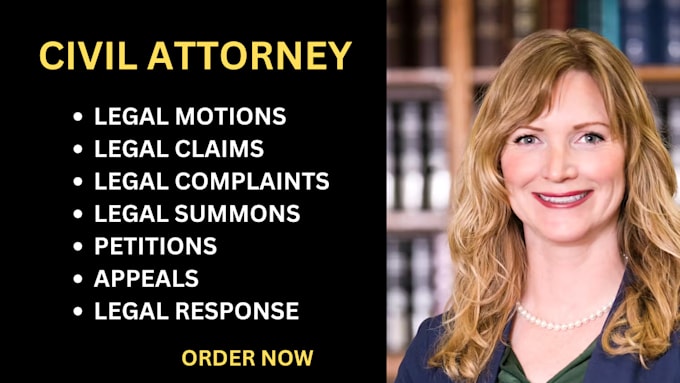 draft ready to file pleadings, motions, lawsuits, responses and legal opinion