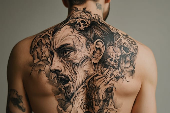 design realistic and surrealistic tattoo