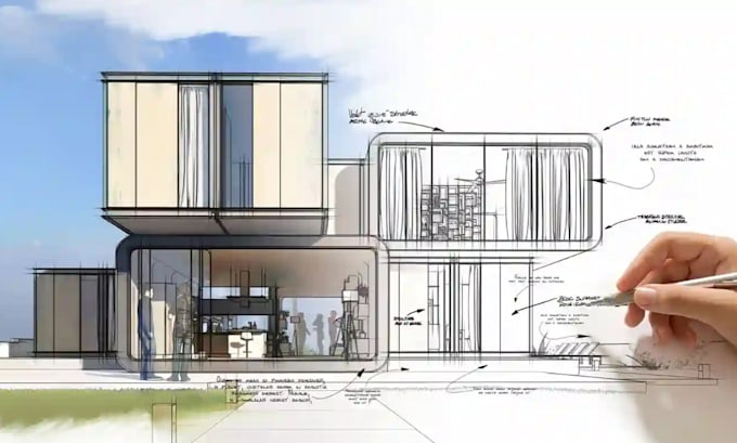 Create sketchup 3d model and interior or exterior architectural render ...