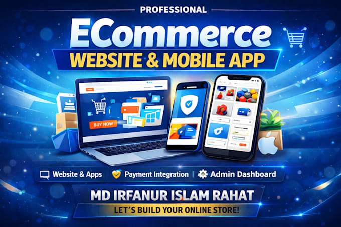 develop a complete ecommerce website with android and ios mobile app