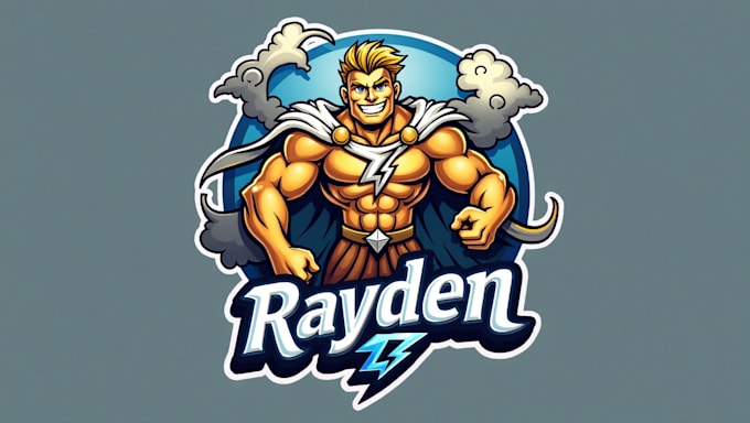 do amazing thunder god raiden logo with unlimited revisions