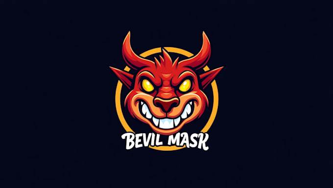 do devil mask mascot logo design with company