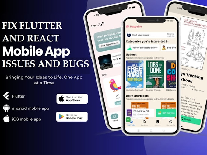 flutter and react app developer to fix flutter bugs, issues, and flutter errors