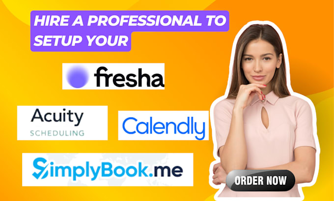 Setup calendly vagaro fresha squarespace acuity scheduling simplybook