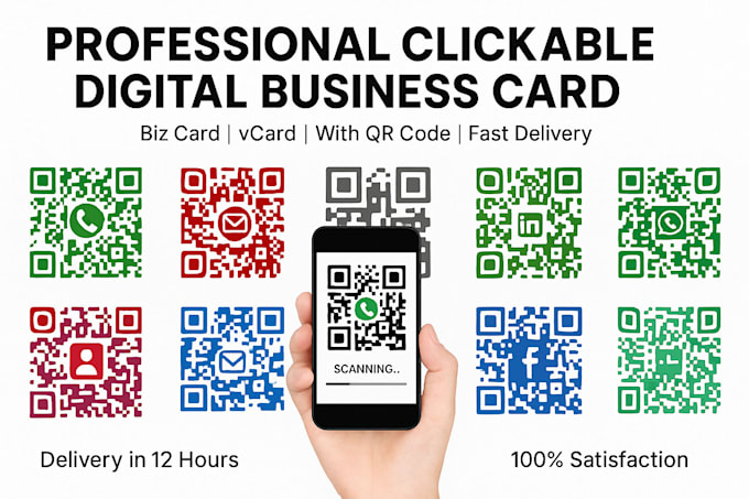 Design professional clickable digital business card, biz card vcard ...