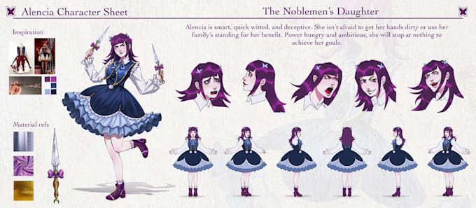 draw amazing character and character sheet for you
