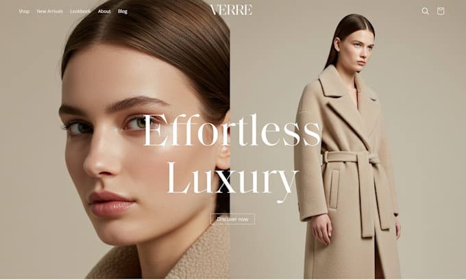 design a high end modern minimalist luxury shopify website