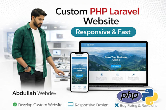 build custom PHP laravel web app with API setup