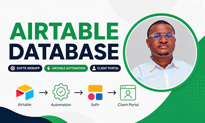setup airtable database, softr wbapp, airtable automation, and client portal