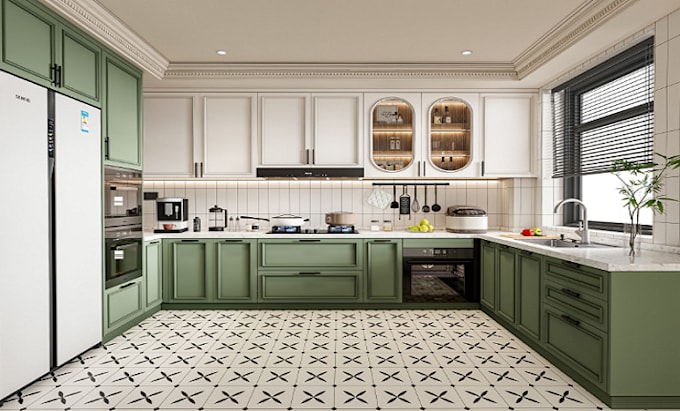 Creative interior design for your kitchen cabinets, kitchen, render ...