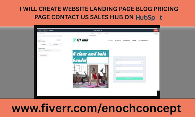 create website landing page blog pricing page contact us sales hub on hubspot