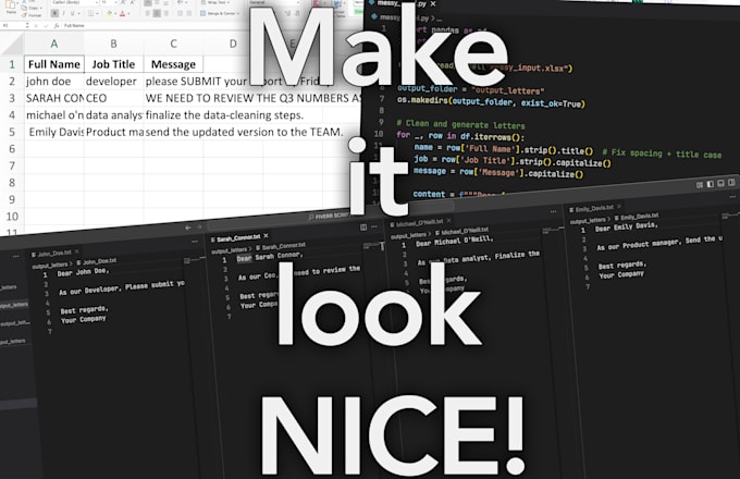 automate repetitive editing or formatting tasks with code