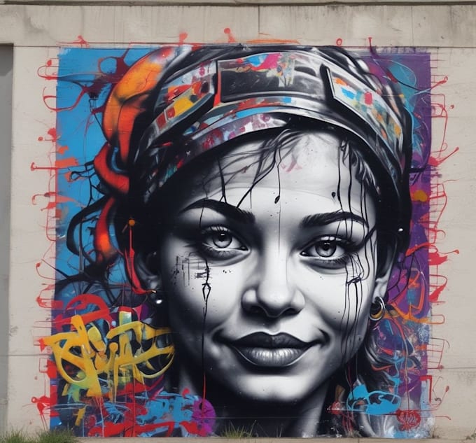 create graffiti pop art canvas designs and murals