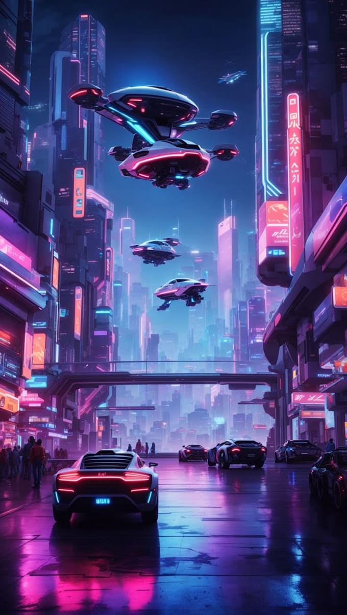 Make science fiction city, cyberpunk concept art illustration by ...