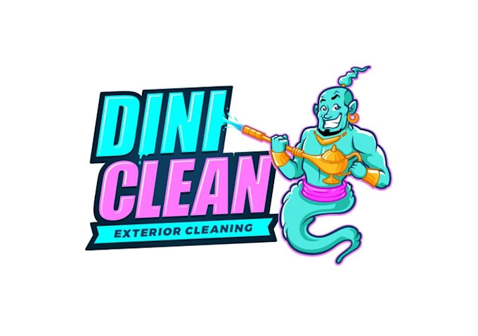 design classic cartoon pressure washing logo
