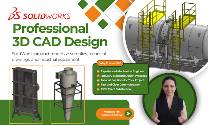 design 3d cad models, and technical drawings in solidworks