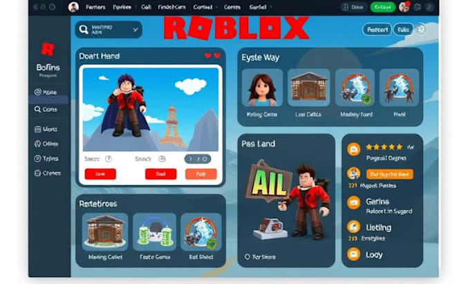 Design interactive roblox ui, roblox gui, roblox animation, map for ...