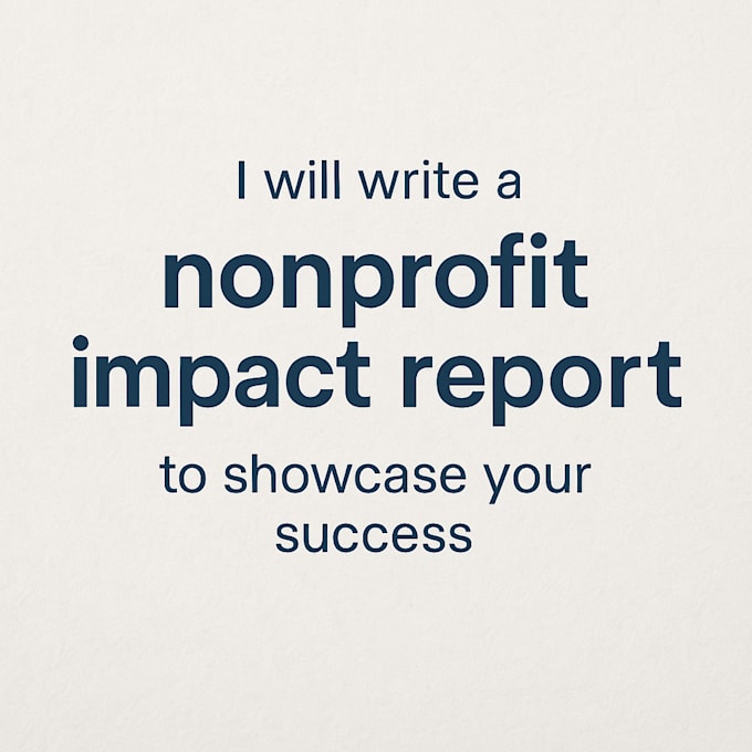 write your nonprofit impact report