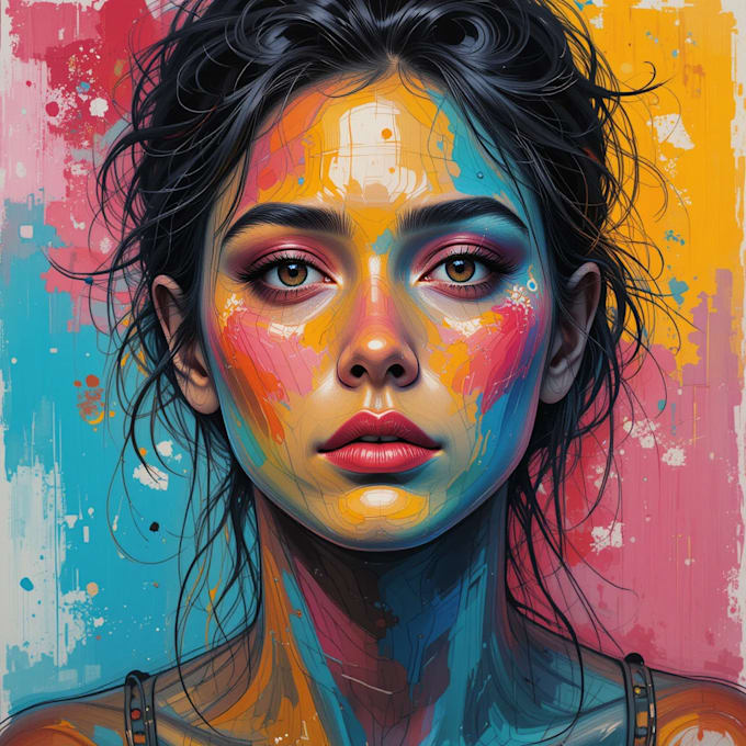 potrait color abstract art illustration