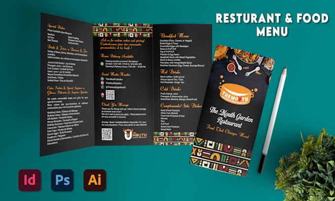 design restaurant menu, cafe menu, food menu and digital menu board