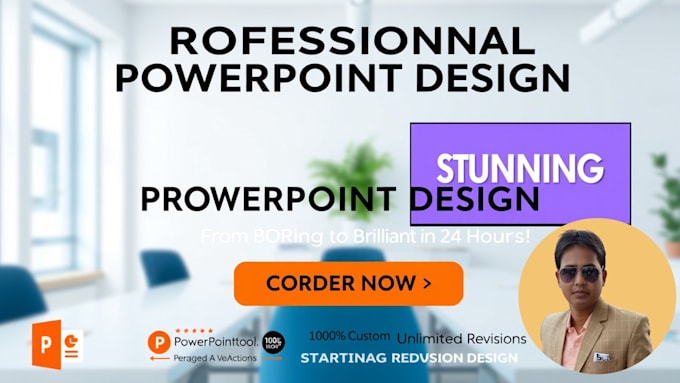 design a professional powerpoint presentation with modern and creative slides