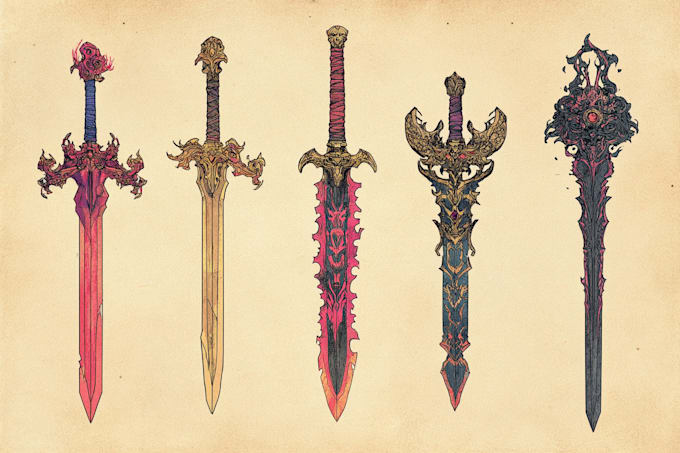 design fantasy weapons in any artstyle