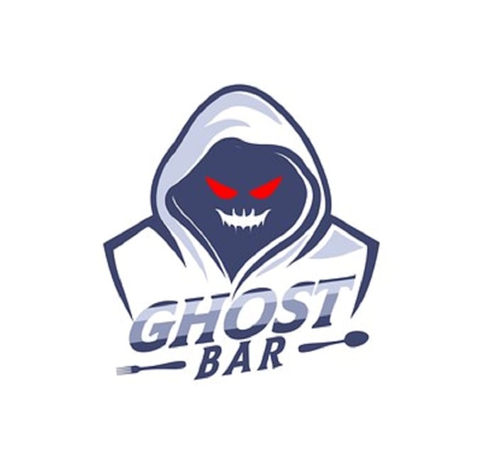 design unique ghost bar and t shirt brand logo