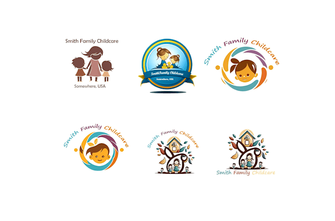 design awesome child care, day care, home care logo