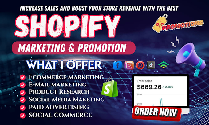 boost shopify sales, tiktok promotion, organic website traffic, pinterest ads
