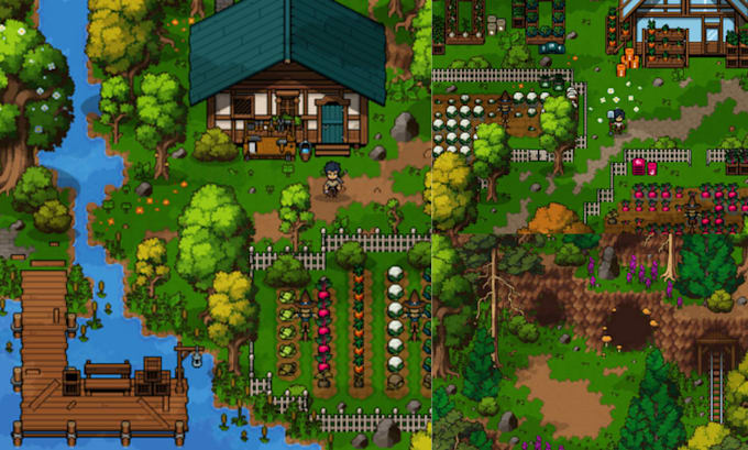do pixel art tileset top down pixel art tilemap game assets for indie game props