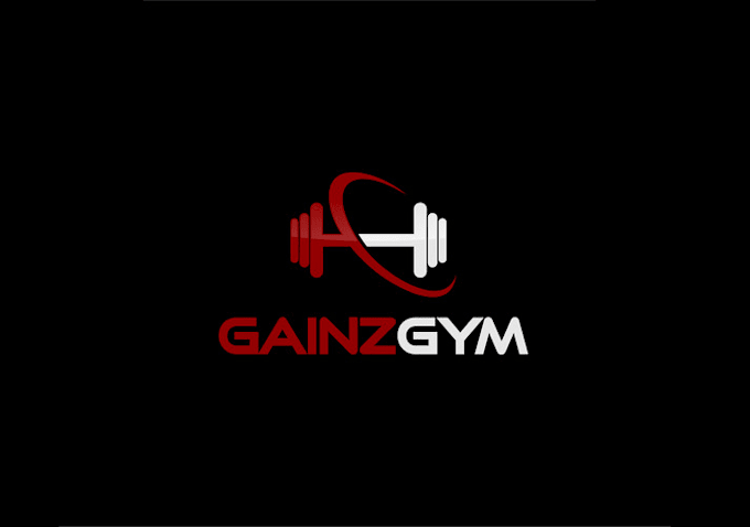 create motivating energetic gains gym logo