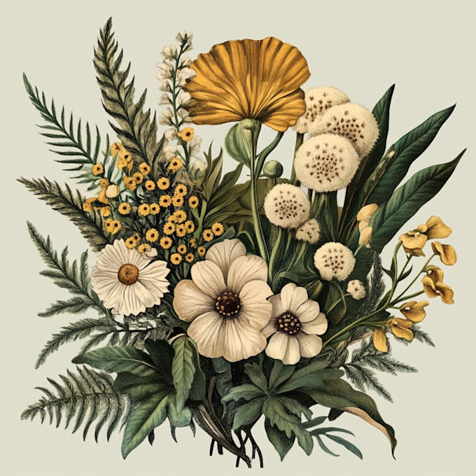 create a beautiful vintage botanical illustration