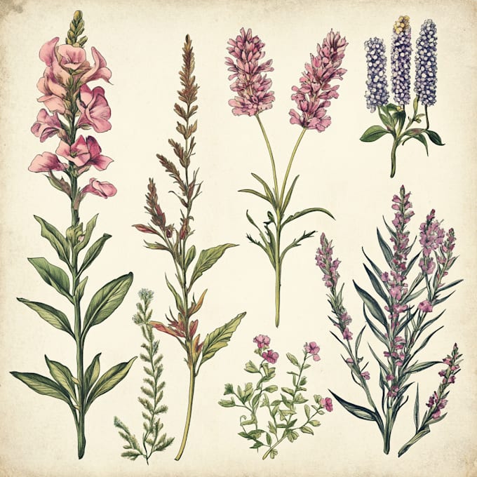 do a beautiful vintage botanical illustrations