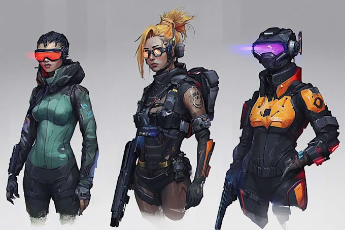 Make sci fi or cyberpunk character concept art by Diaunubbard | Fiverr